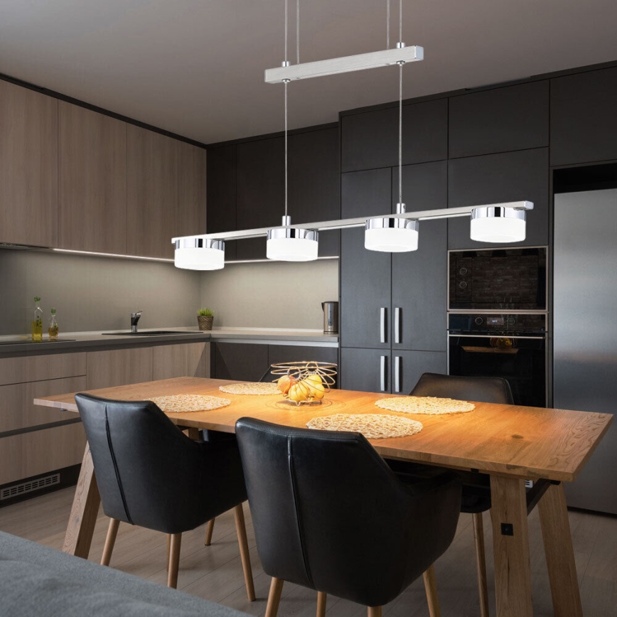 Wofi 7175.04.54.7000 - Led Dimmable κρεμαστό φωτιστικό οροφής LOGAN 4xLED/4W/230V