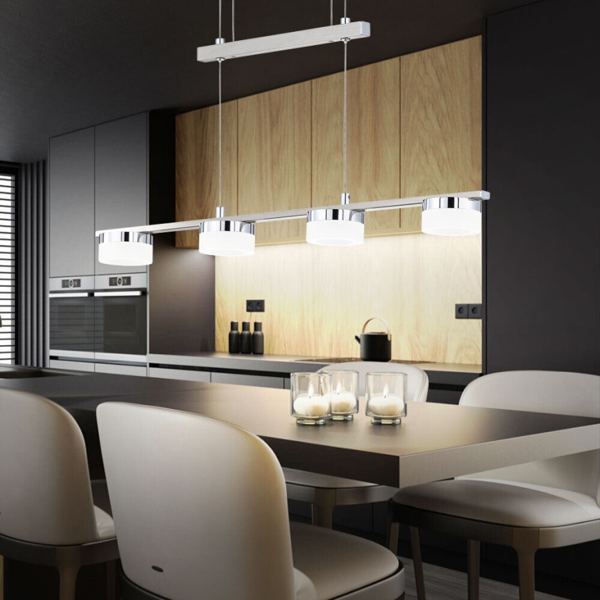 Wofi 7175.04.54.7000 - Led Dimmable κρεμαστό φωτιστικό οροφής LOGAN 4xLED/4W/230V