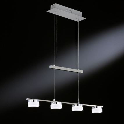 Wofi 7175.04.54.7000 - Led Dimmable κρεμαστό φωτιστικό οροφής LOGAN 4xLED/4W/230V