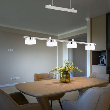 Wofi 7175.04.54.7000 - Led Dimmable κρεμαστό φωτιστικό οροφής LOGAN 4xLED/4W/230V