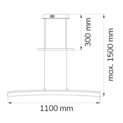 Wofi 7230.01.64.6000 - Led Dimmable κρεμαστό φωτιστικό οροφής FERROL LED/28W/230V