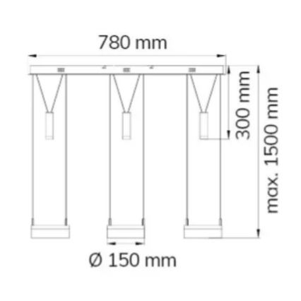Wofi 7263.06.54.6000 - Led Dimmable κρεμαστό φωτιστικό οροφής JETTE 3xLED/7,5W/230V + 3xLED/1W