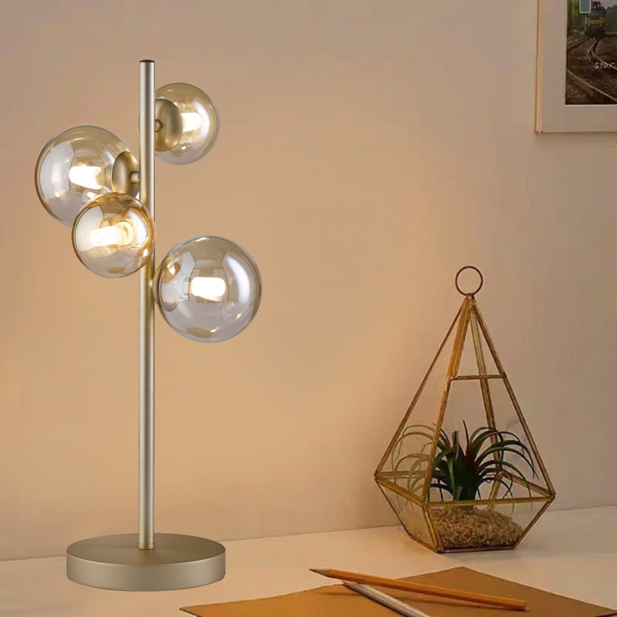 Wofi 8014.04.14.9000 - Επιτραπέζια λάμπα LED  VILLA 4xG9/3W/230V χρυσαφί