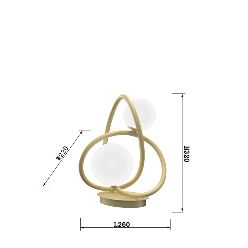 Wofi 8014-201 - Επιτραπέζια λάμπα LED NANCY 2xG9/3,5W/230V χρυσαφί/λευκό