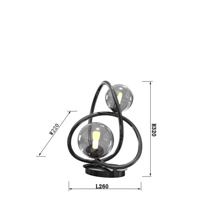 Wofi 8014-205 - Επιτραπέζιο φωτιστικό LED NANCY 2xG9/3,5W/230V μαύρο/γυαλιστερό χρώμιο