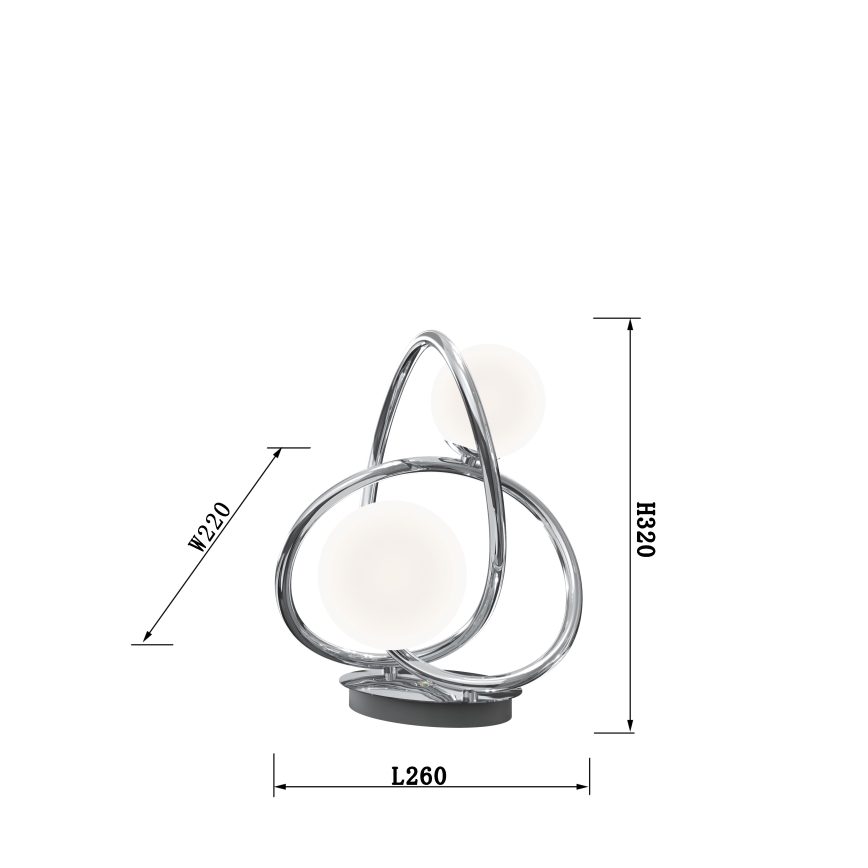 Wofi 8014-207 - Επιτραπέζια λάμπα LED NANCY 2xG9/3,5W/230V γυαλιστερό χρώμιο