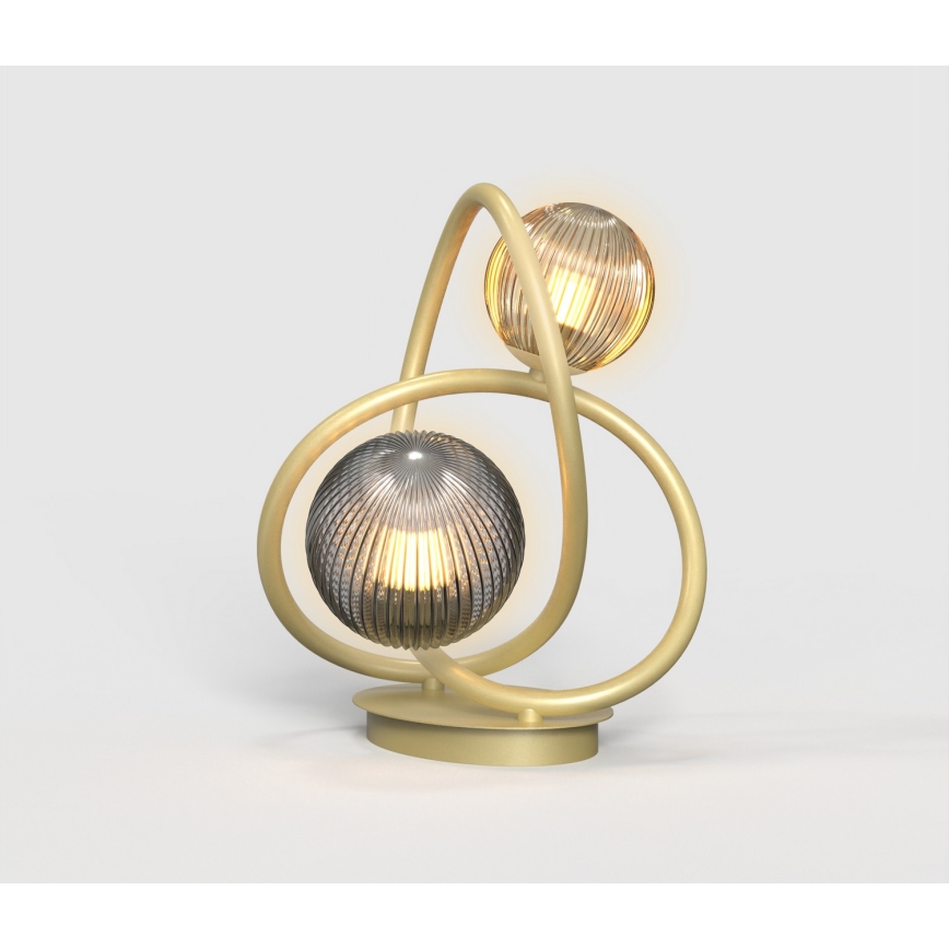 Wofi 8015-204 - Επιτραπέζια λάμπα LED METZ 2xG9/3,5W/230V χρυσαφί/γκρι