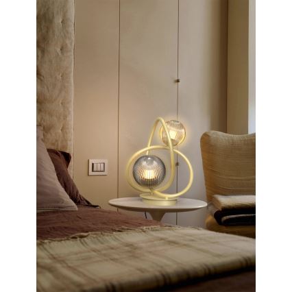 Wofi 8015-204 - Επιτραπέζια λάμπα LED METZ 2xG9/3,5W/230V χρυσαφί/γκρι