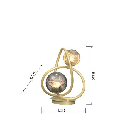 Wofi 8015-204 - Επιτραπέζια λάμπα LED METZ 2xG9/3,5W/230V χρυσαφί/γκρι