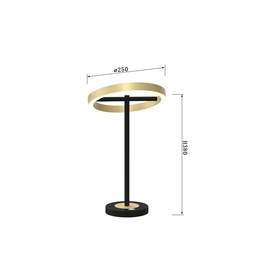 Wofi 8016-104 - Επιτραπέζιο φωτιστικό LED αφής με dimmable BREST LED/10,5W/230V μαύρο/χρυσό