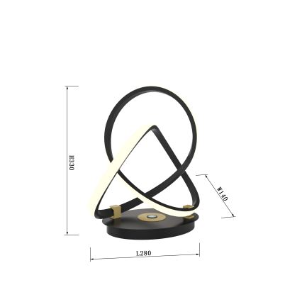 Wofi 8134-104 - LED Επιτραπέζια λάμπα αφής dimming INDIGO LED/10,5W/230V μαύρο/χρυσαφί