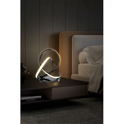 Wofi 8134-105 - LED Επιτραπέζια λάμπα αφής dimming INDIGO LED/10,5W/230V μαύρο/γυαλιστερό χρώμιο