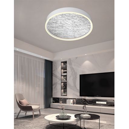 Wofi 9002-103L - LED Dimmable φωτιστικό οροφής BORDEAUX LED/60W/230V ασήμι