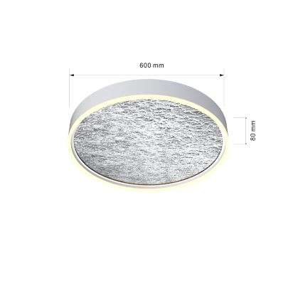 Wofi 9002-103L - LED Dimmable φωτιστικό οροφής BORDEAUX LED/60W/230V ασήμι