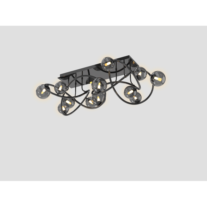 Wofi 9014-1205 - LED Πλαφονιέρα οροφής NANCY 12xG9/3,5W/230V μαύρο/γυαλιστερό χρώμιο