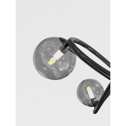 Wofi 9014-1205 - LED Πλαφονιέρα οροφής NANCY 12xG9/3,5W/230V μαύρο/γυαλιστερό χρώμιο