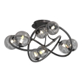 Wofi 9014-805 - LED Πλαφονιέρα οροφής NANCY 8xG9/3,5W/230V μαύρο/γυαλιστερό χρώμιο