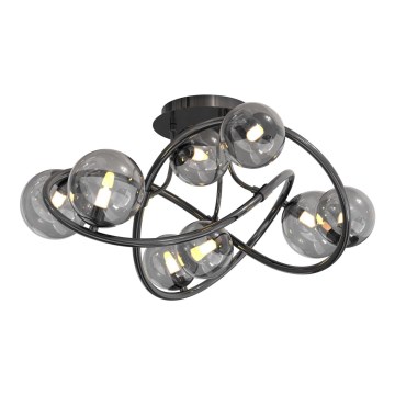 Wofi 9014-805 - LED Πλαφονιέρα οροφής NANCY 8xG9/3,5W/230V μαύρο/γυαλιστερό χρώμιο