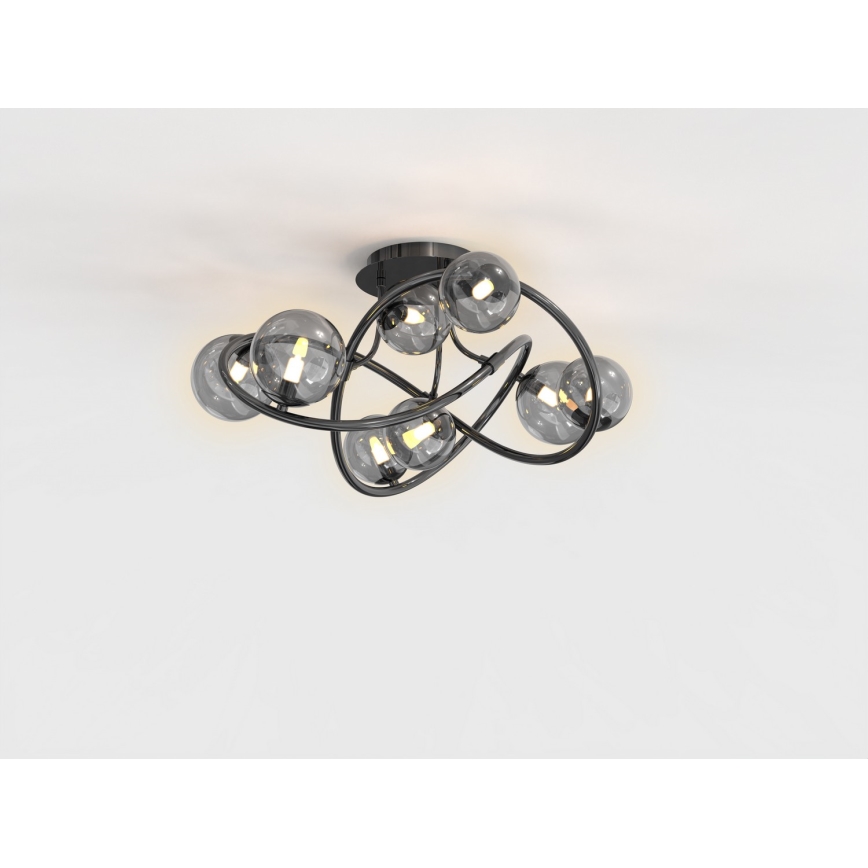 Wofi 9014-805 - LED Πλαφονιέρα οροφής NANCY 8xG9/3,5W/230V μαύρο/γυαλιστερό χρώμιο