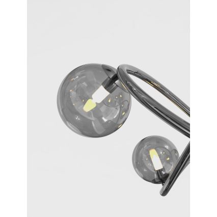 Wofi 9014-805 - LED Πλαφονιέρα οροφής NANCY 8xG9/3,5W/230V μαύρο χρώμιο