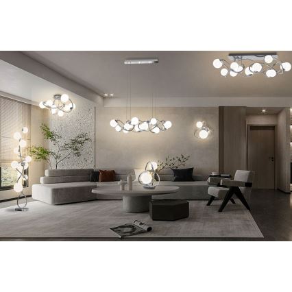 Wofi 9014-807 - LED Πλαφονιέρα οροφής NANCY 8xG9/3,5W/230V γυαλιστερό χρώμιο