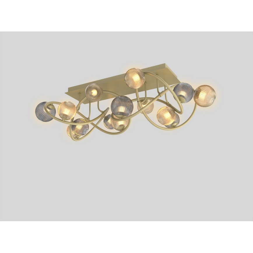 Wofi 9015-1204 - LED Πλαφονιέρα οροφής METZ 12xG9/3,5W/230V χρυσαφί/γκρι