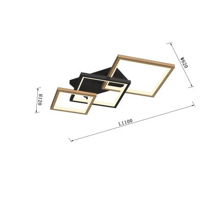 Wofi 9022-306M - LED Dimmable φωτιστικό οροφής MATERA LED/37W/230V