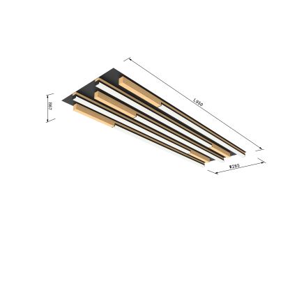 Wofi 9031-506L - LED Dimmable φωτιστικό οροφής PALERMO LED/57W/230V Καουτσουκόδεντρο