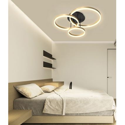 Wofi 9049-401 - Σταθερό πολύφωτο dimming LED PERPIGNAN LED/51W/230V χρυσαφί