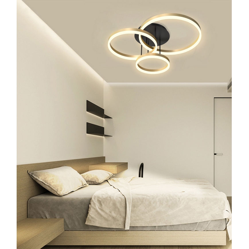 Wofi 9049-401 - Σταθερό πολύφωτο dimming LED PERPIGNAN LED/51W/230V χρυσαφί