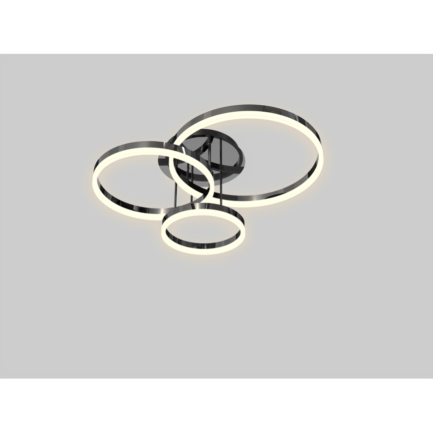 Wofi 9049-405 - Πλαφονιέρα οροφής ντιμαριζόμενη LED PERPIGNAN LED/51W/230V μαύρο/γυαλιστερό χρώμιο