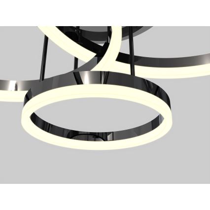 Wofi 9049-405 - Πλαφονιέρα οροφής ντιμαριζόμενη LED PERPIGNAN LED/51W/230V μαύρο/γυαλιστερό χρώμιο