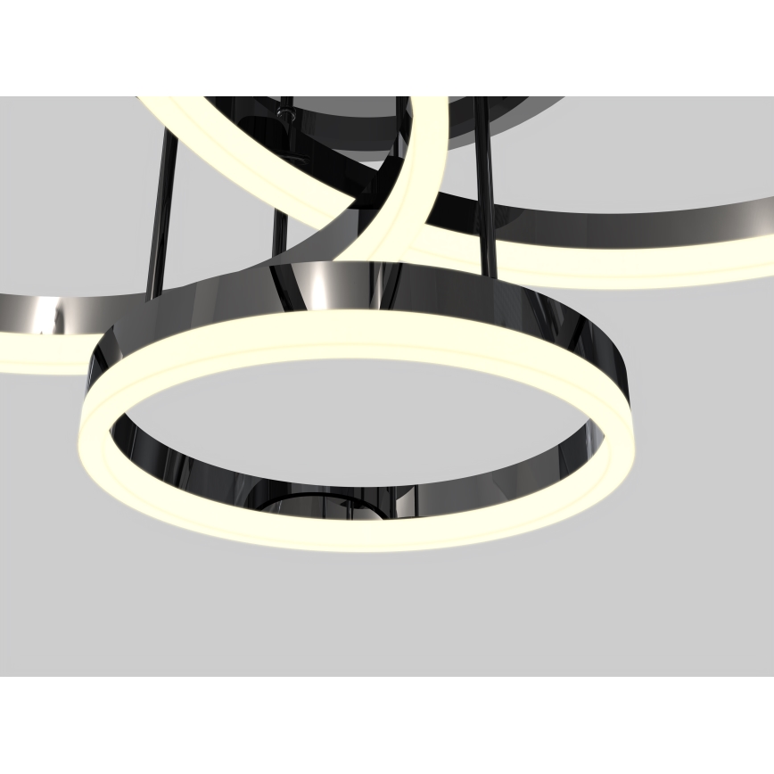 Wofi 9049-405 - Πλαφονιέρα οροφής ντιμαριζόμενη LED PERPIGNAN LED/51W/230V μαύρο/γυαλιστερό χρώμιο