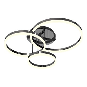Wofi 9049-405 - Πλαφονιέρα οροφής ντιμαριζόμενη LED PERPIGNAN LED/51W/230V μαύρο/γυαλιστερό χρώμιο
