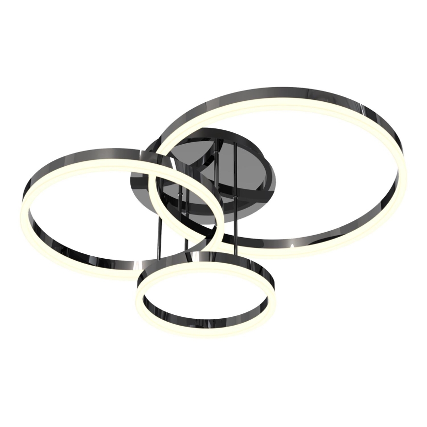 Wofi 9049-405 - Πλαφονιέρα οροφής ντιμαριζόμενη LED PERPIGNAN LED/51W/230V μαύρο/γυαλιστερό χρώμιο