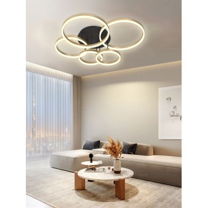 Wofi 9049-601 - Σταθερό πολύφωτο dimming LED PERPIGNAN LED/80W/230V χρυσαφί