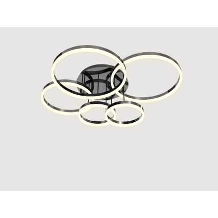 Wofi 9049-605 - Πλαφονιέρα οροφής ντιμαριζόμενη LED PERPIGNAN LED/80W/230V μαύρο/γυαλιστερό χρώμιο