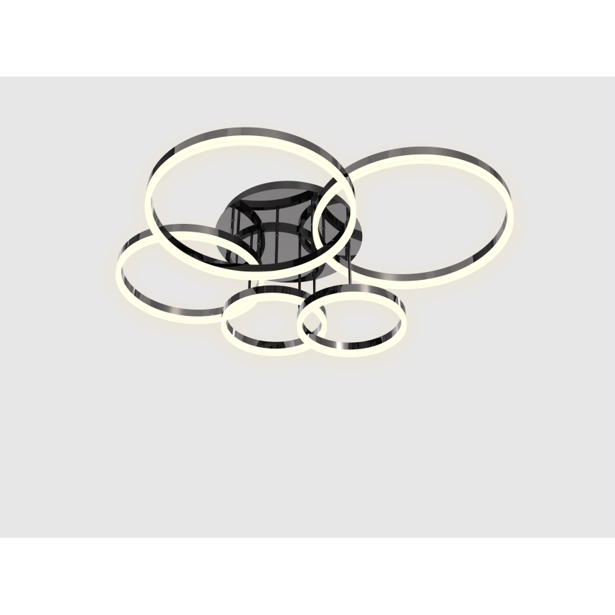 Wofi 9049-605 - Πλαφονιέρα οροφής ντιμαριζόμενη LED PERPIGNAN LED/80W/230V μαύρο/γυαλιστερό χρώμιο