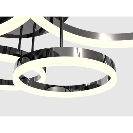 Wofi 9049-605 - Πλαφονιέρα οροφής ντιμαριζόμενη LED PERPIGNAN LED/80W/230V μαύρο/γυαλιστερό χρώμιο