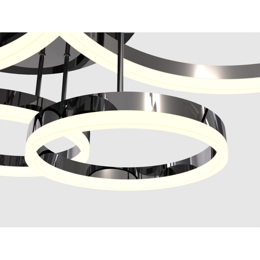 Wofi 9049-605 - Πλαφονιέρα οροφής ντιμαριζόμενη LED PERPIGNAN LED/80W/230V μαύρο/γυαλιστερό χρώμιο