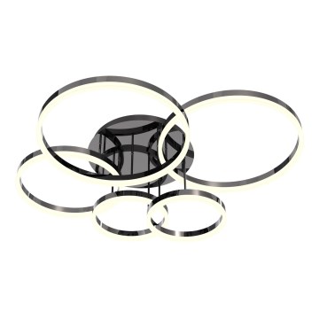 Wofi 9049-605 - Πλαφονιέρα οροφής ντιμαριζόμενη LED PERPIGNAN LED/80W/230V μαύρο/γυαλιστερό χρώμιο