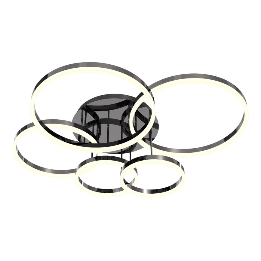 Wofi 9049-605 - Πλαφονιέρα οροφής ντιμαριζόμενη LED PERPIGNAN LED/80W/230V μαύρο/γυαλιστερό χρώμιο