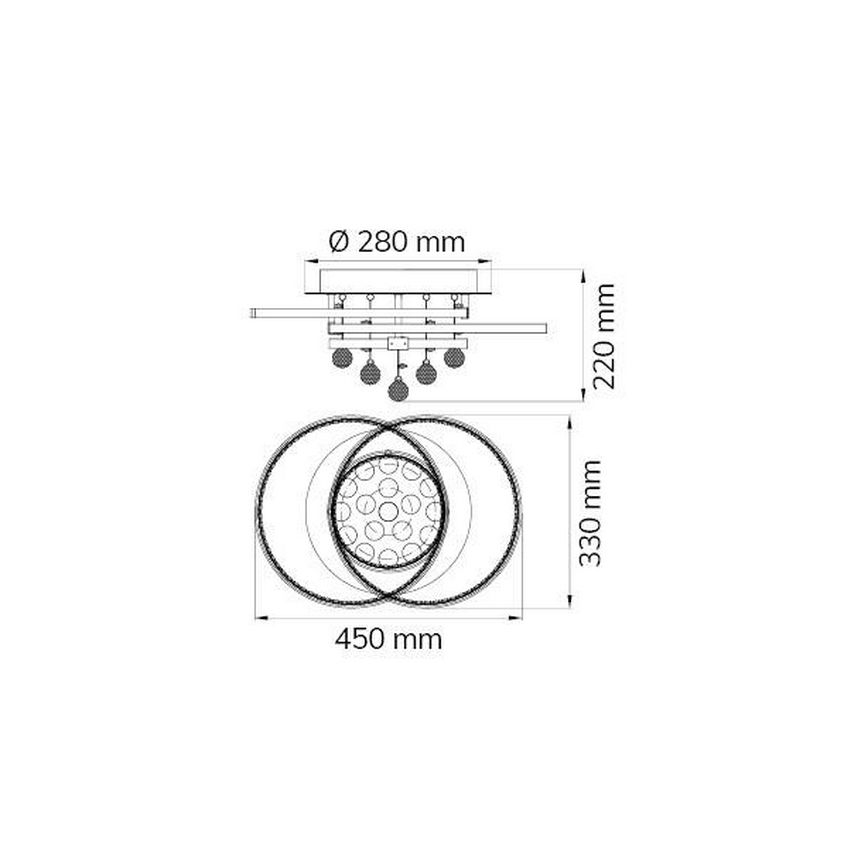 Wofi 9103.01.01.8420 - LED Πλαφονιέρα οροφής ντιμαριζόμενη  LED MEDLEY LED/37W/230V