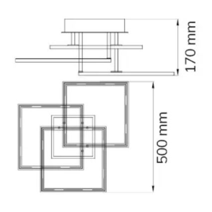 Wofi 9243.03.10.9300 - Πλαφονιέρα οροφής LED Dimmable MODESTO LED/33W/230V