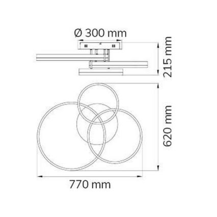 Wofi 9822.03.88.9000 - Πλαφονιέρα οροφής ντιμαριζόμενη LED VAASA LED/58W/230V