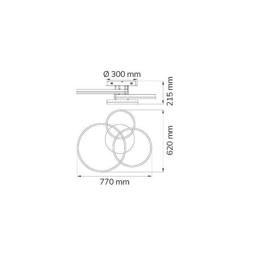Wofi 9822.03.88.9000 - Πλαφονιέρα οροφής ντιμαριζόμενη LED VAASA LED/58W/230V