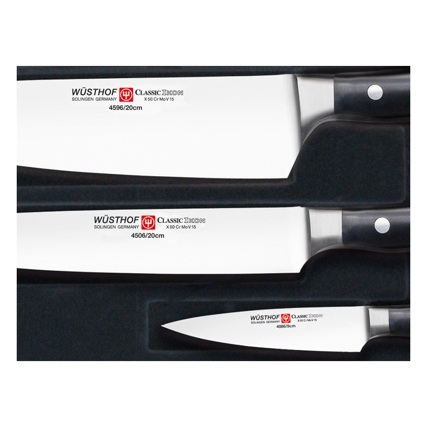 Wüsthof - Σετ μαχαιριών κουζίνας CLASSIC IKON, 3 τεμ., μαύρο