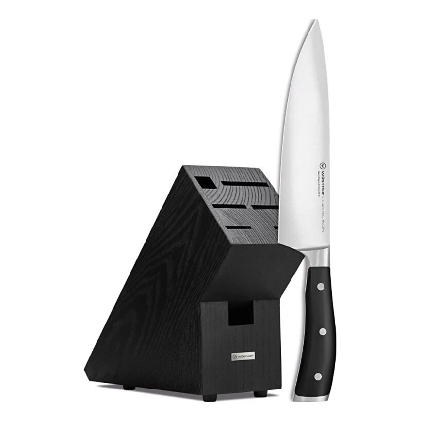 Wüsthof - Μαχαίρι σεφ	 CLASSIC IKON 20 cm με μπλοκ μαχαιριών οξιά/μαύρο