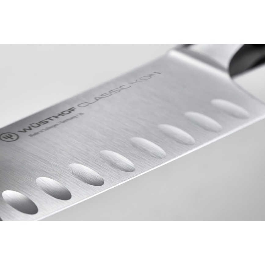 Wüsthof - Μαχαίρι Santoku με αυλακώσεις CLASSIC IKON 17 cm μαύρο
