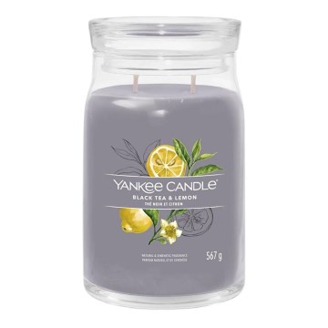 Yankee Candle - Αρωματικό κερί BLACK TEA & LEMON μεγάλο 567g 60-90 ώρες